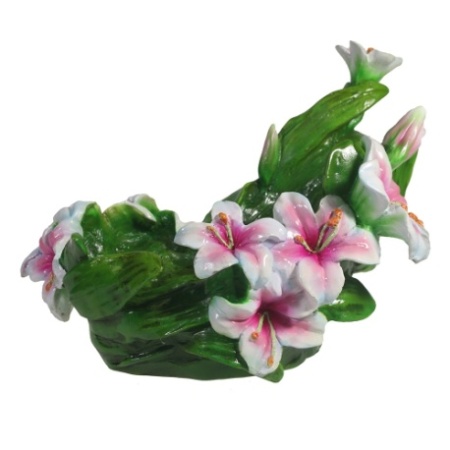 Фигура Подставка под бутылку Лилии (золото) L28W20H20см 713398/I047