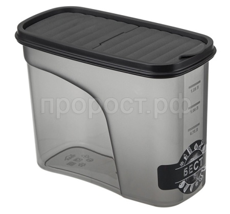 Емкость д/сыпуч. прод. 1,5л БЕСТ графитовый М1255 /12шт/М-пласт 