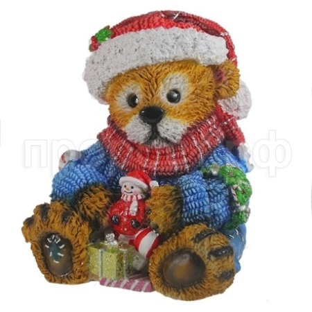 Фигура Медвежонок с подарком L21W21H24см 626352/F476