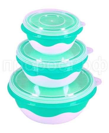 Набор мисок Матрешка (3шт) мятный  /03064  Набор мисок Матрешка (3шт) мятный  /03064