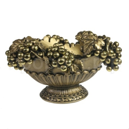 Фигура Подставка под бутылку Ваза с виноградом (золото) L27W18.5H14 см 713394/I048