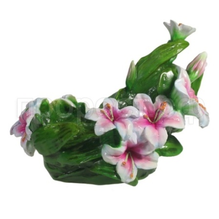 Фигура Подставка под бутылку Лилии (розовые) L28W20H20см 713400/I047
