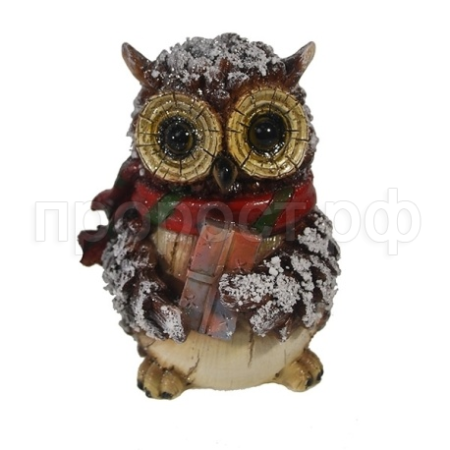 Фигура Филин с подарками L8W10H15см 626863/W050