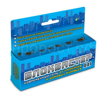 Гель Блокбастер XXI от тараканов и муравьев 45г шприц (синий) 60шт