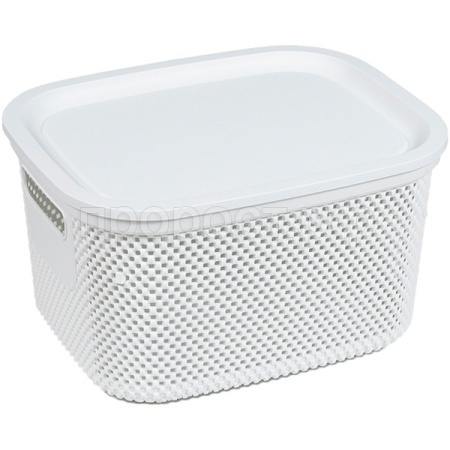 Корзина д/хранения Лофт 6л c крышкой прямоуг. белый А271 /20шт/ Арз Корзина д/хранения Лофт 6л c крышкой прямоуг. белый А271 /20шт/ Арз