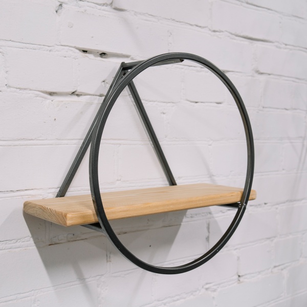 Подставка (каркас) ЛОФТ настенная ТРЕУГОЛЬНИК 51-05 черная 36*17см РЗДИ