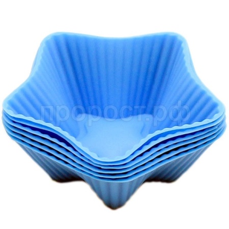 Форма д/выпечки (6шт) ЗВЕЗДОЧКИ силикон 7.5*6*3см КТ-S-605-6 /285шт/Катунь