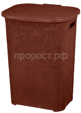 Корзина для белья 60л Бабочка коричневый 16032